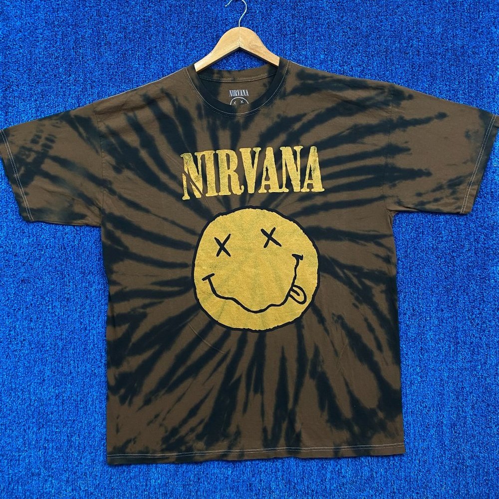 Urban Outfitters Nirvana Tie-Dye Tee in Black and Gold